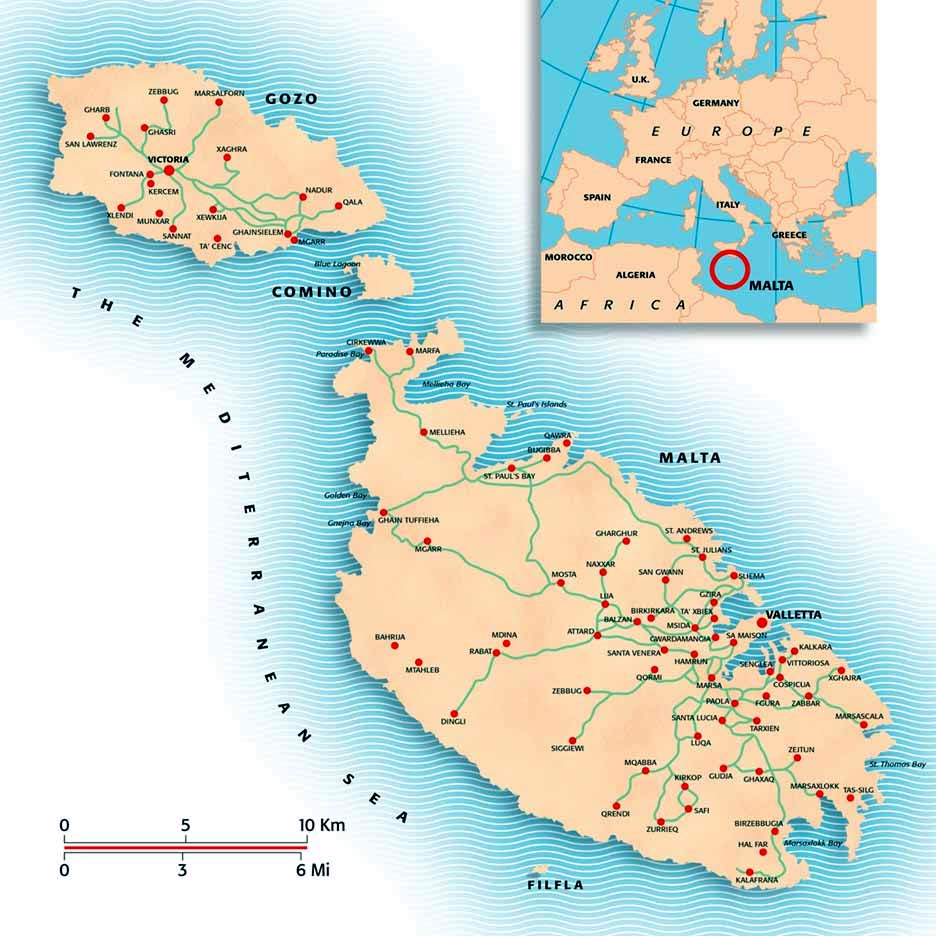 Detailed Map Of Malta