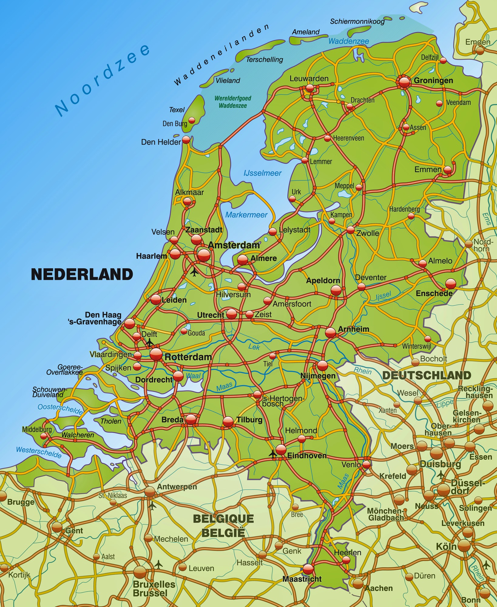 Netherlands Map 3 