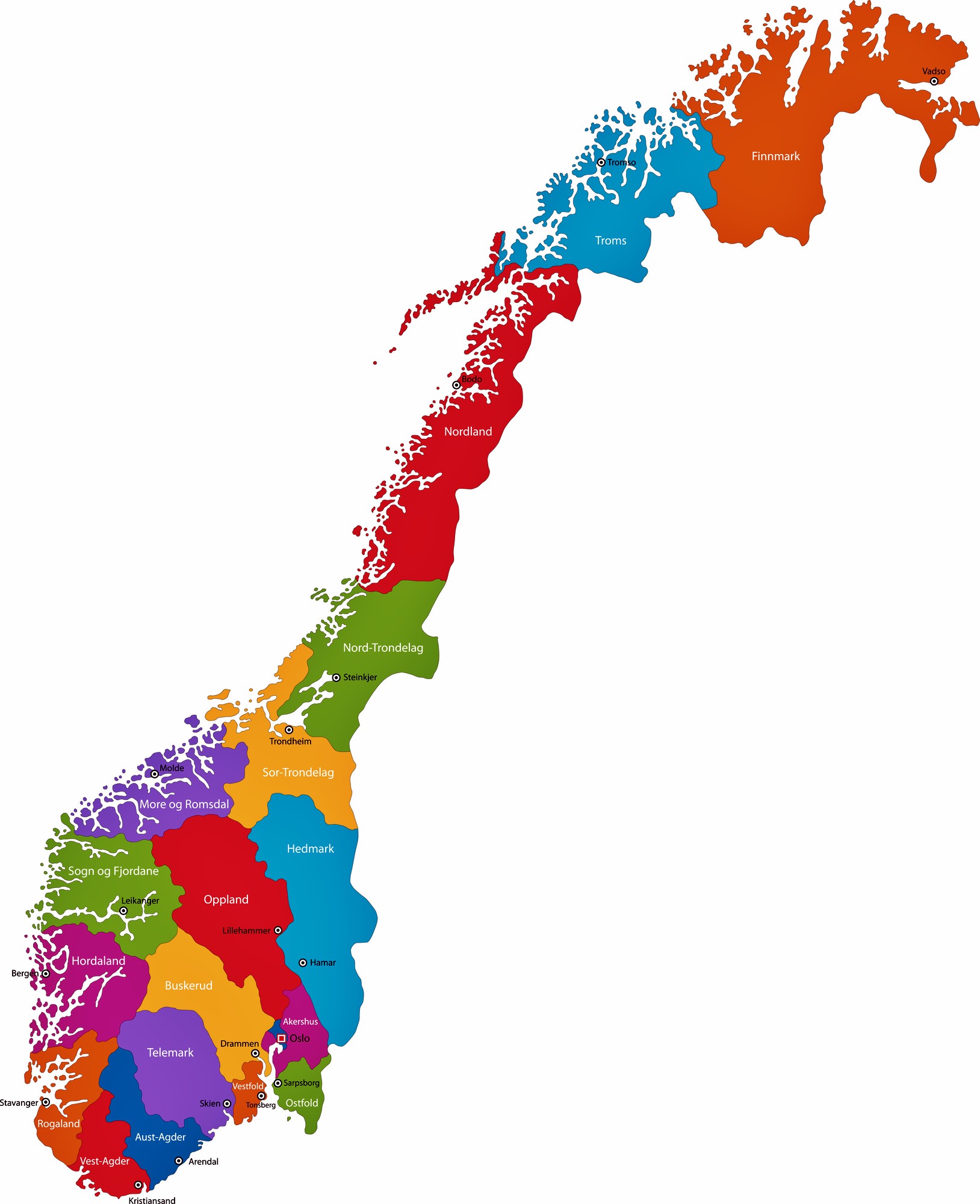 Norway Maps | Printable Maps of Norway for Download