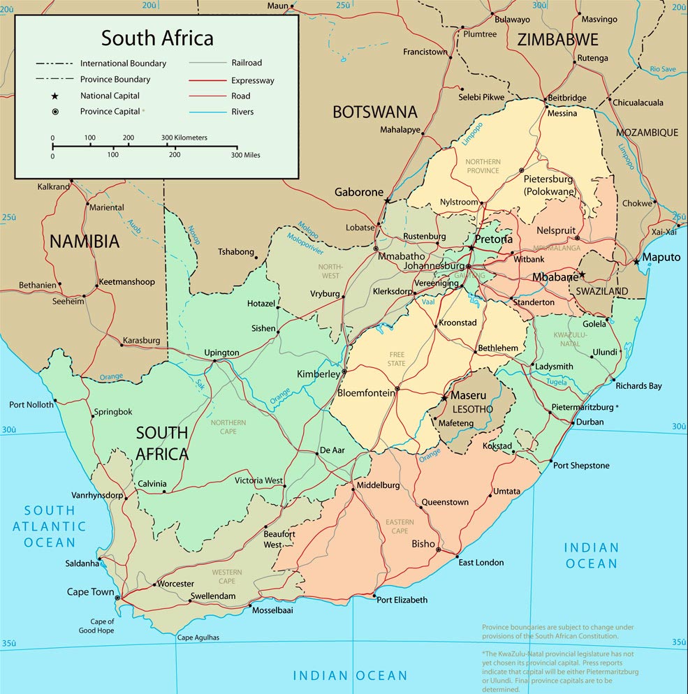 Show Map Of South Africa - United States Map