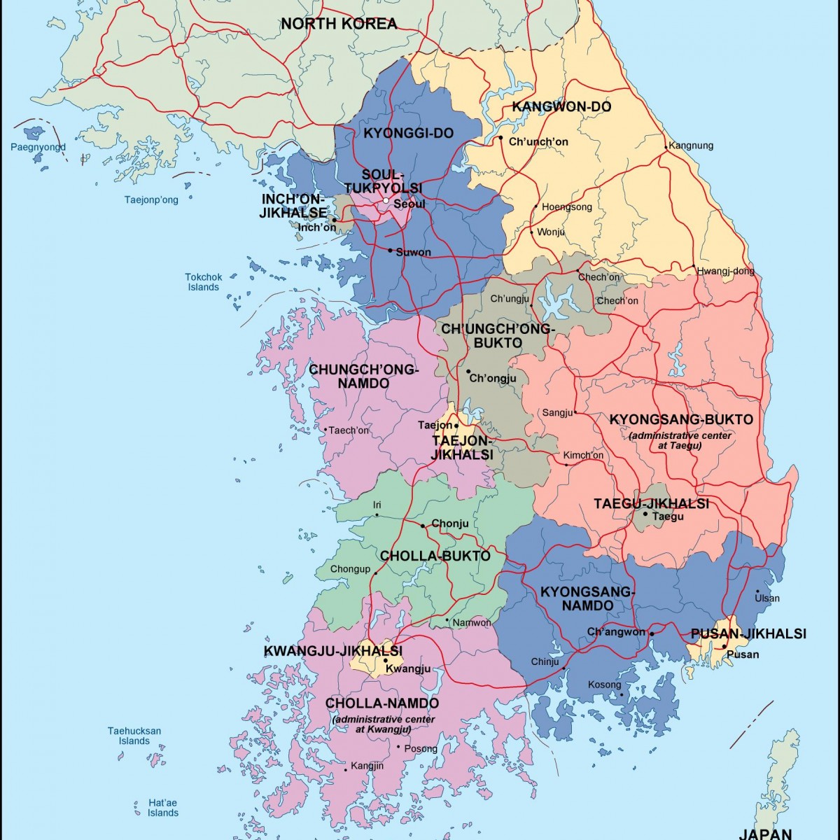 South Korea States Map South Korea Maps | Printable Maps Of South Korea For Download