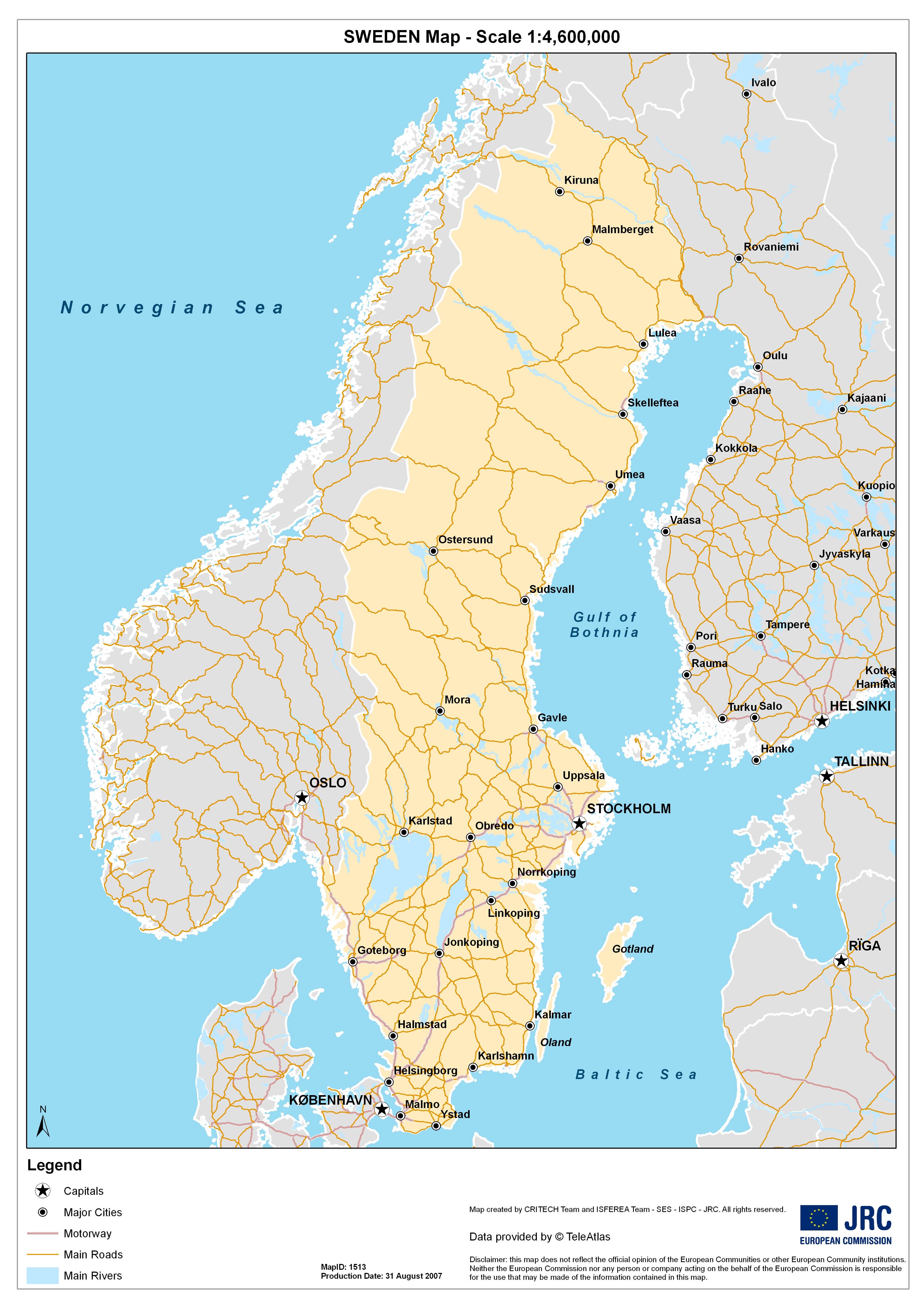 desarrollo de equipaje A escala nacional ciudades de suecia mapa con ...
