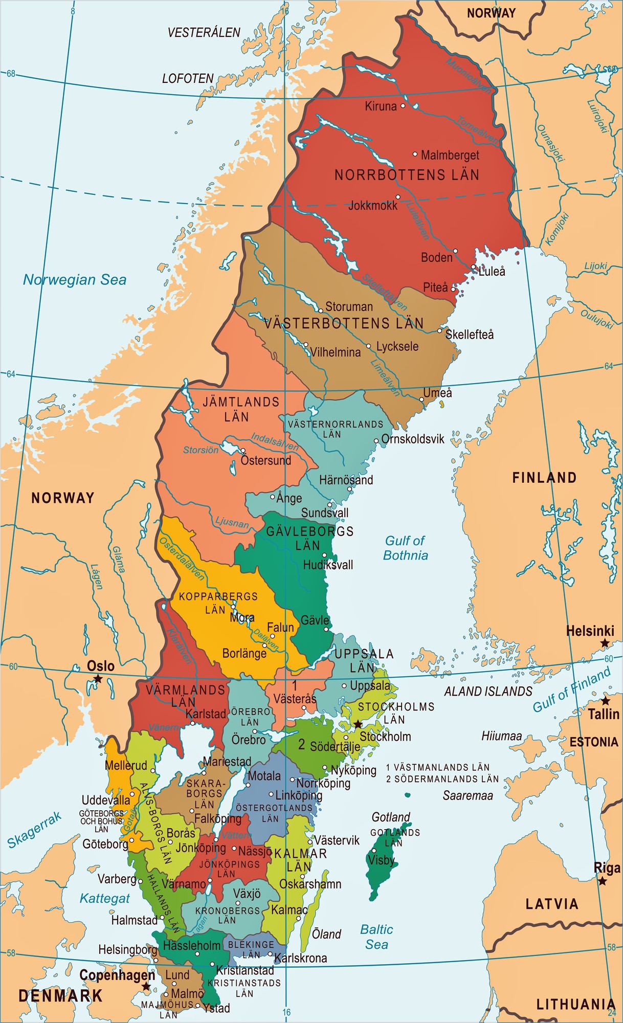 Desarrollo De Equipaje A Escala Nacional Ciudades De Suecia Mapa Con