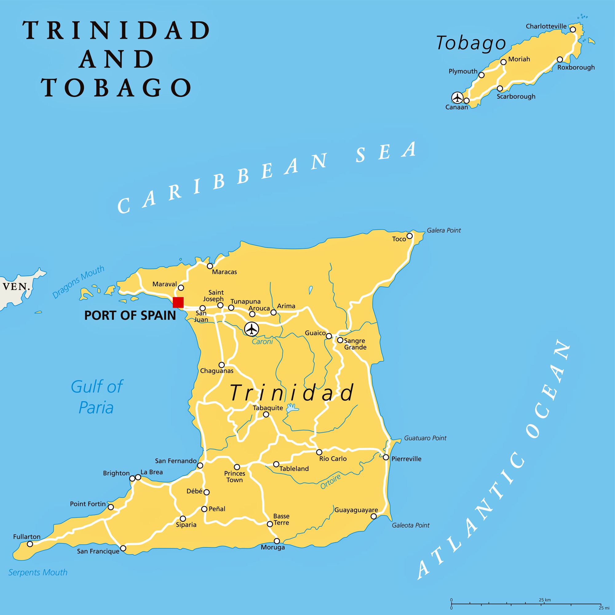 Trinidad Tobago Map 1 