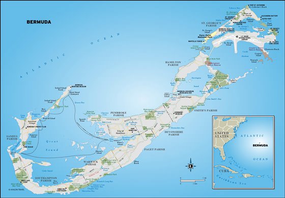 Detaillierte Karte von Bermuda