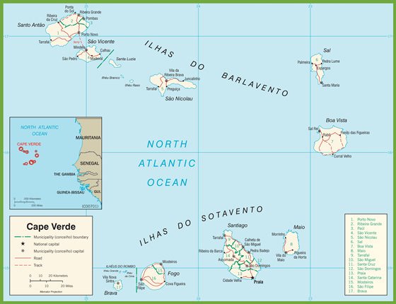 Детальная карта Кабо-Верде