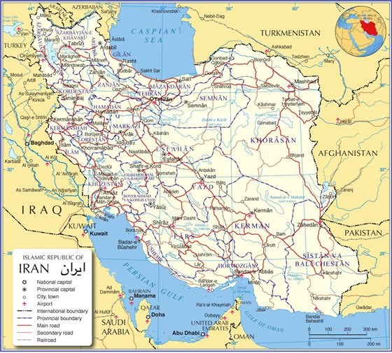 Detailed map of Iran