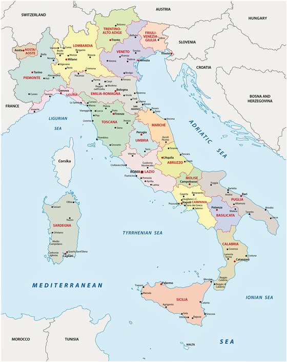 Карта  Италии