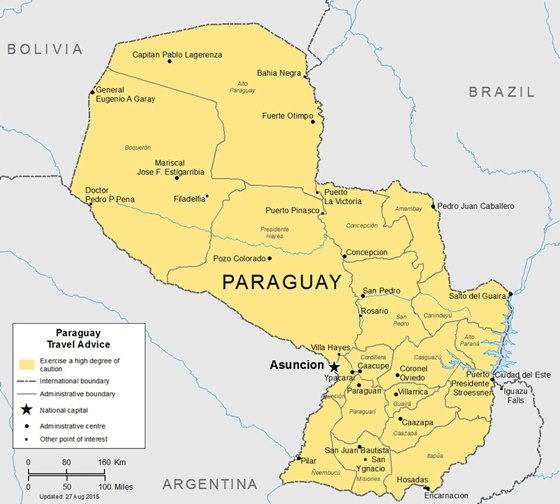 Large map of Paraguay