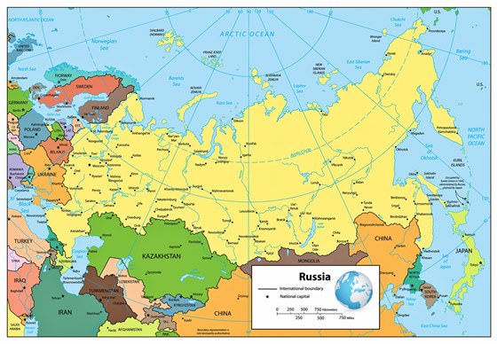 Карта  России