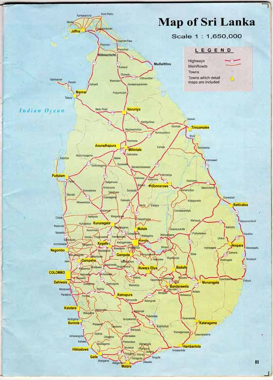 Große Karte von Sri Lanka