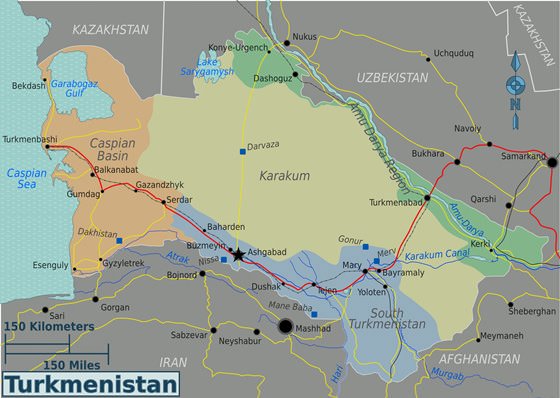 Large map of Turkmenistan
