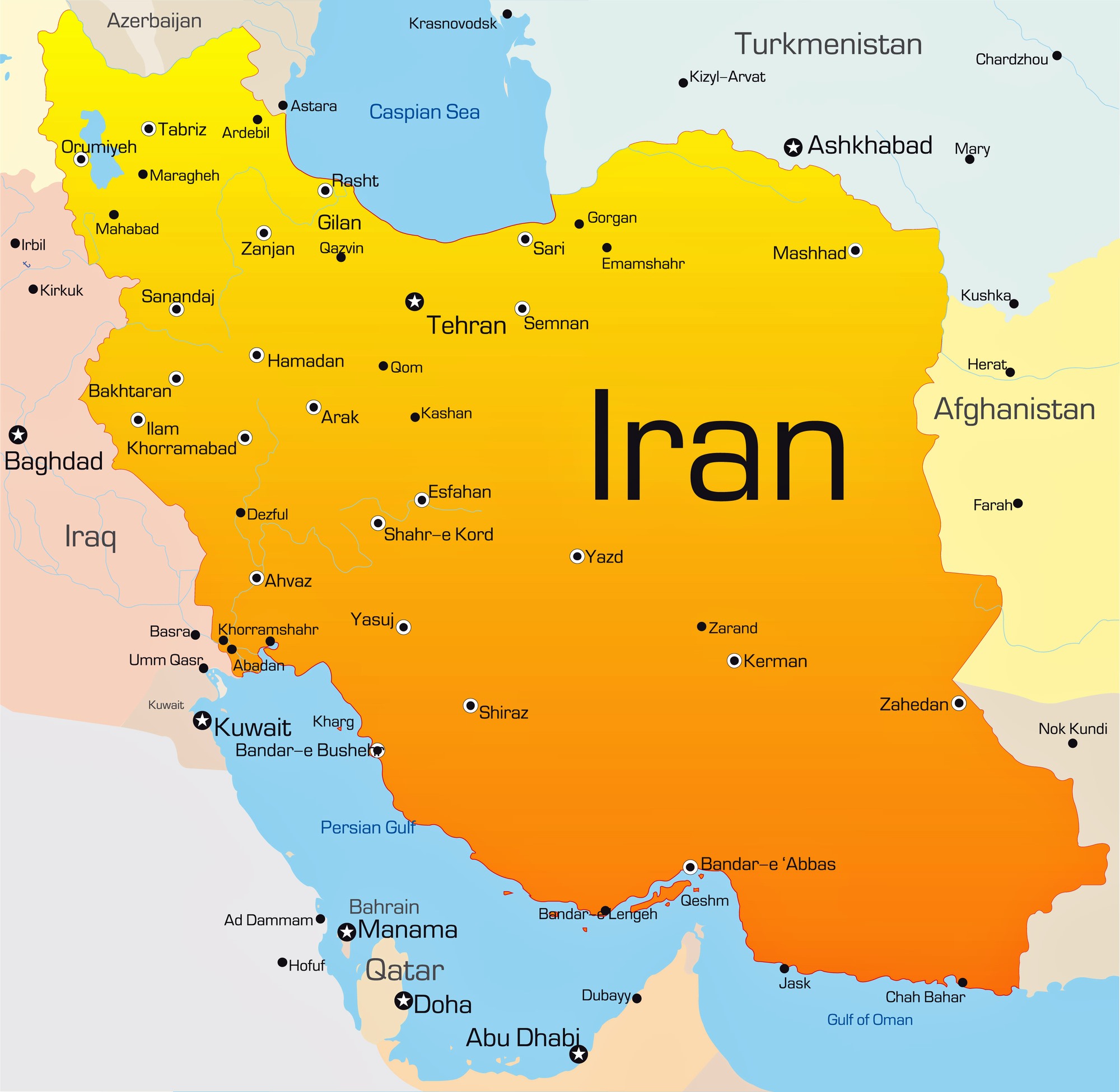 Iran Map Cities 1 