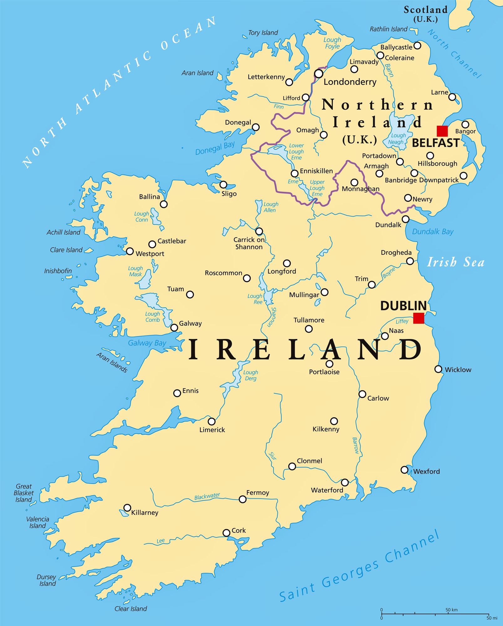 ирландия и северная ирландия на карте мира