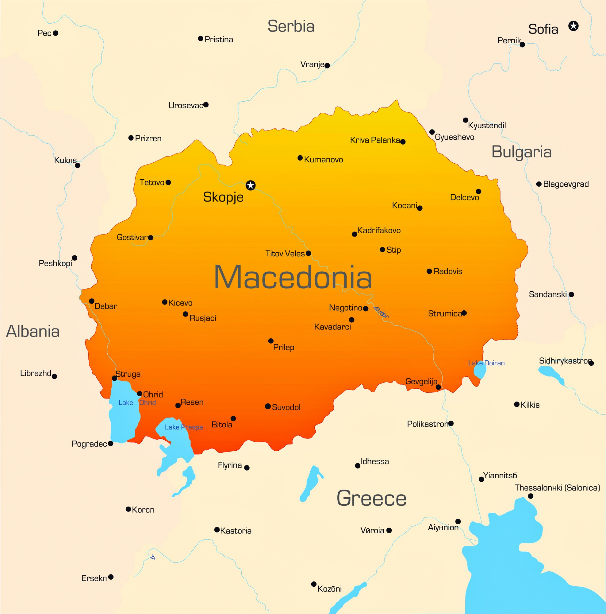 Macedonia Cities Map