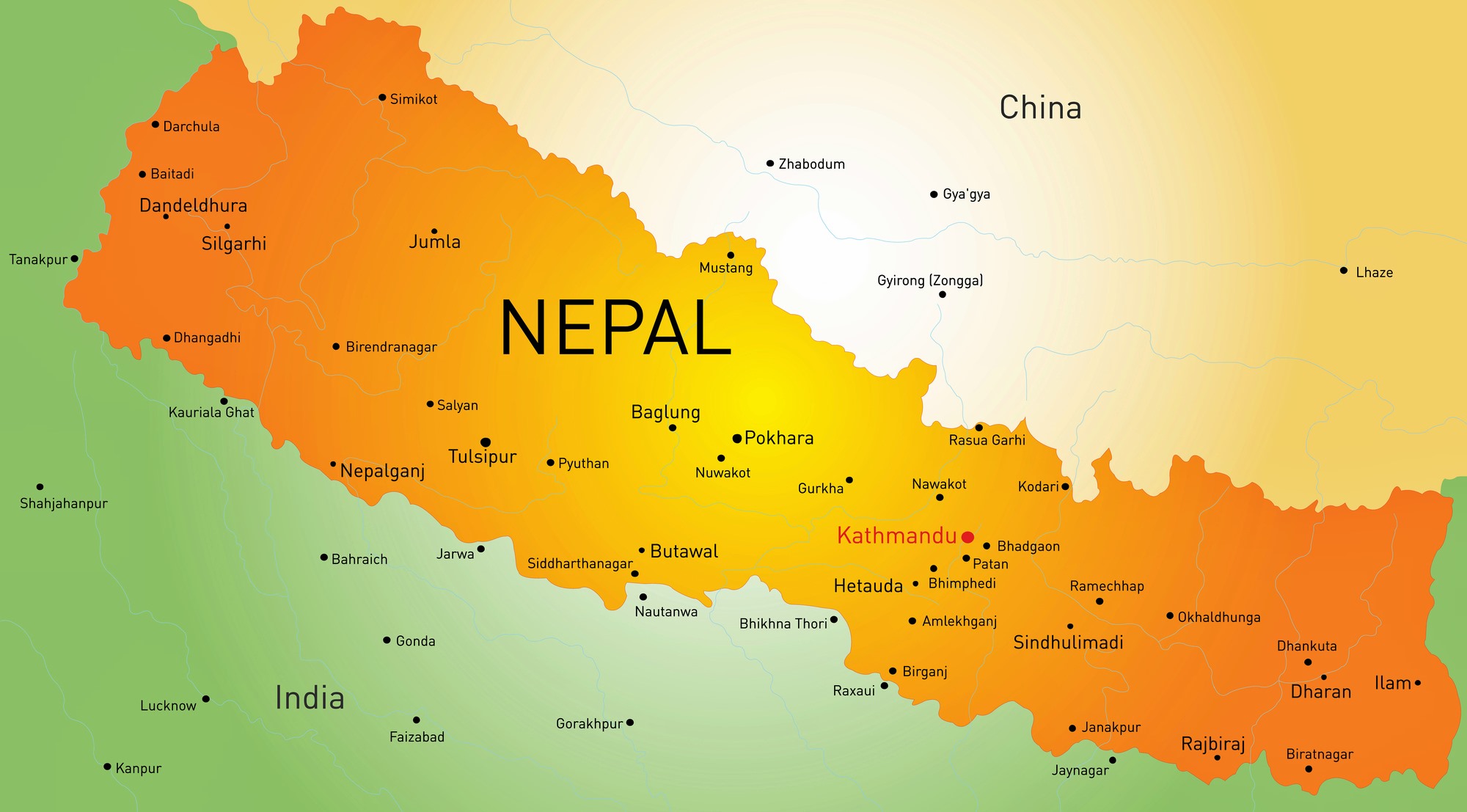 Nepal Map Cities 0 