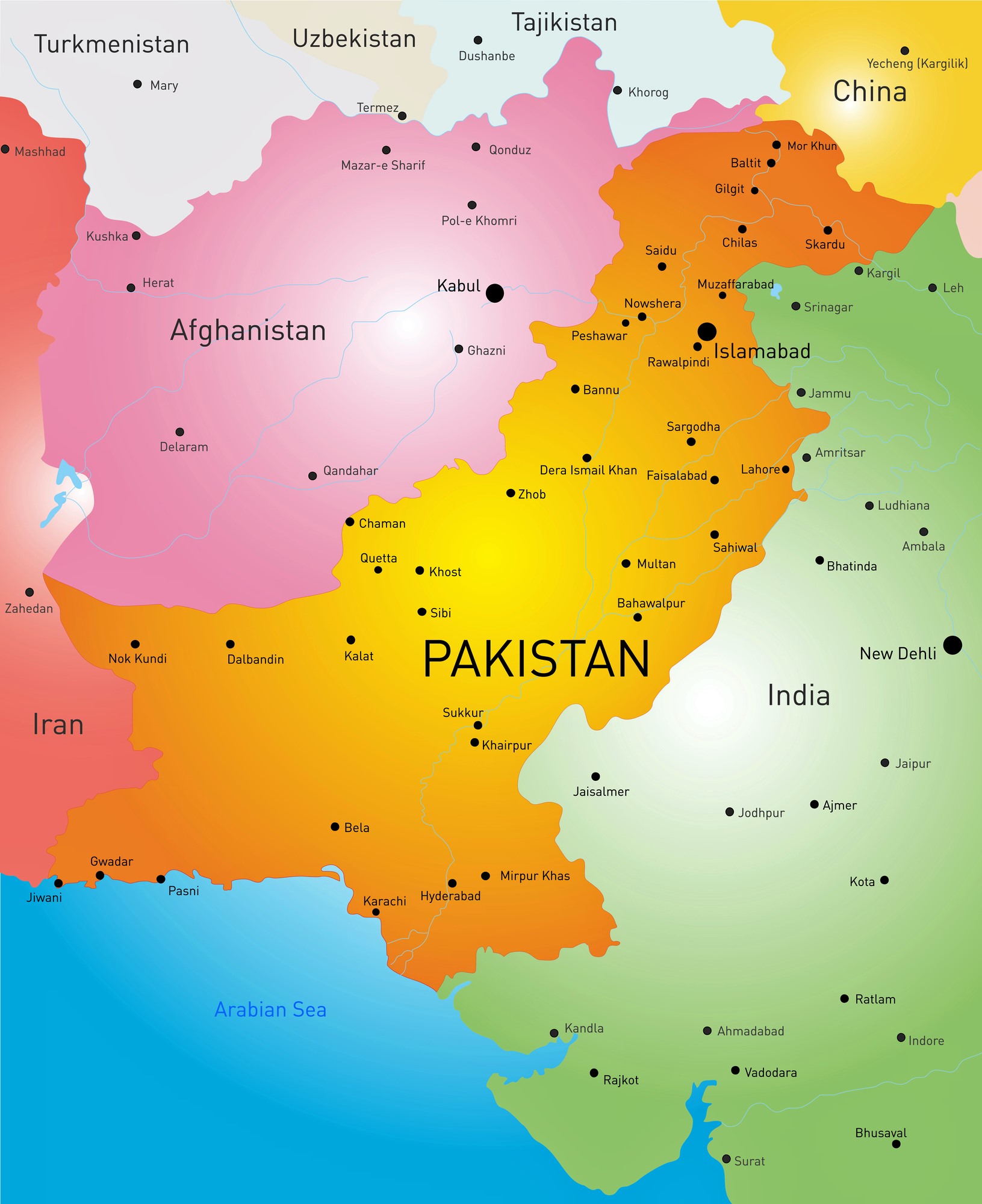 Pakistan Map Cities 0 