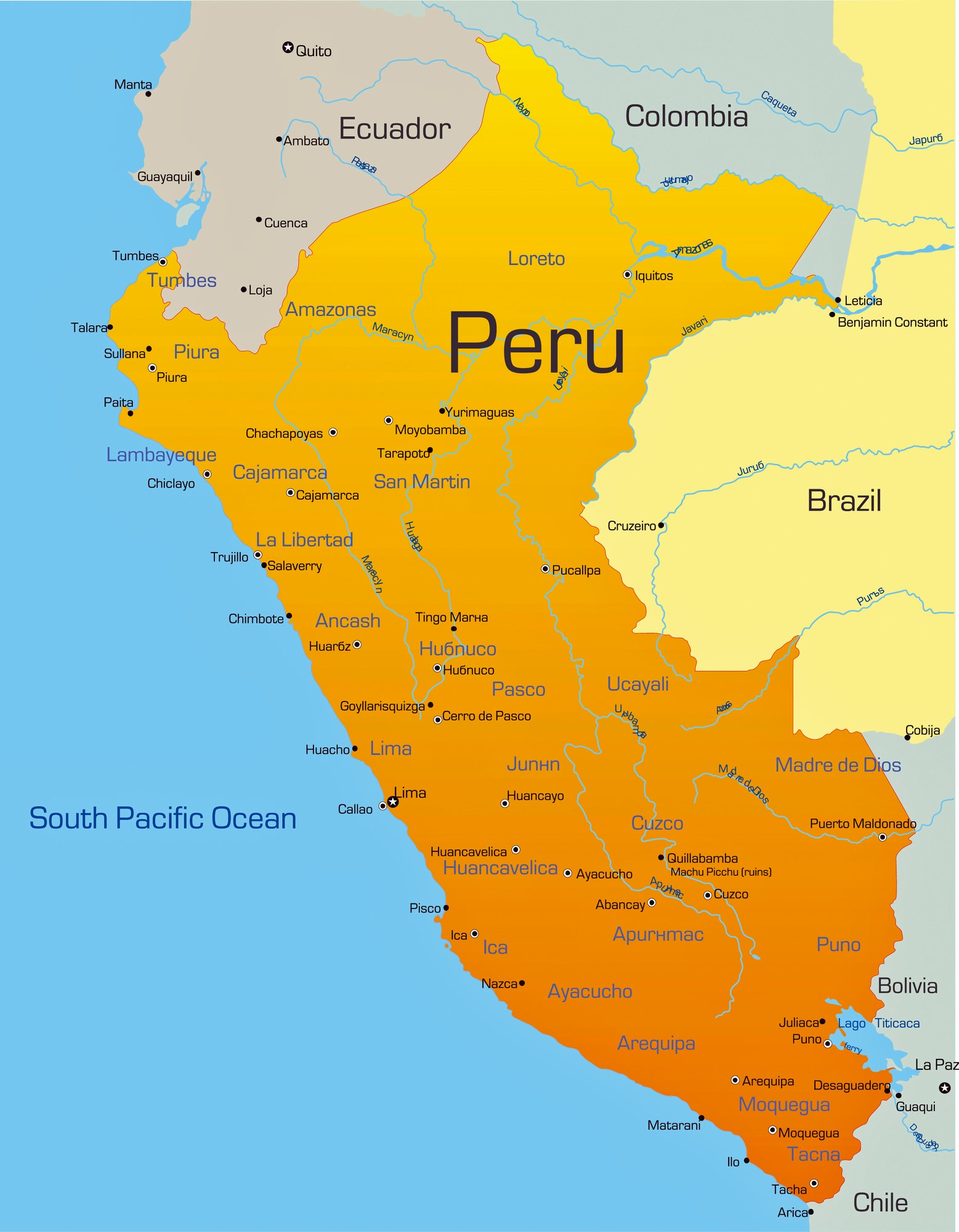 Kaart Peru - kaart