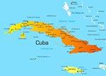 Cities map of Cuba