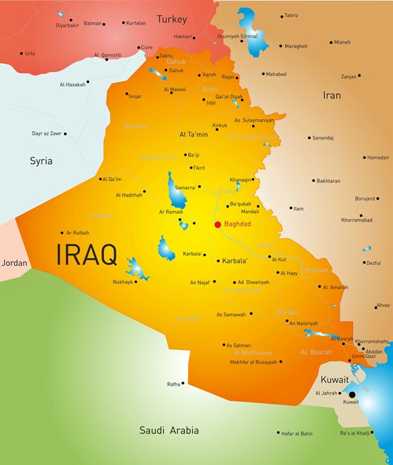 Karte der Städte in Irak