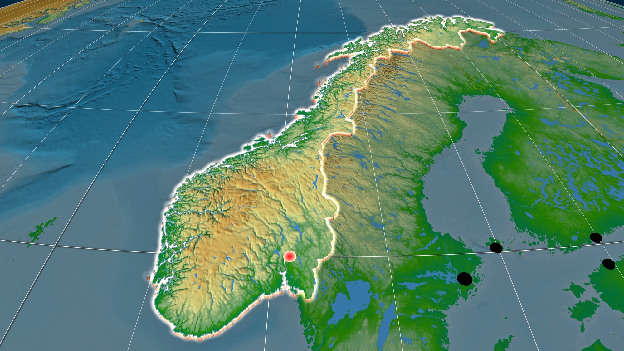 Norwegen Physische Karte der Erleichterung - OrangeSmile.com