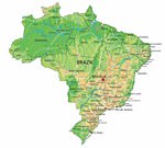 Mapa en relieve de Brasil