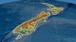 Relief map of New Zealand