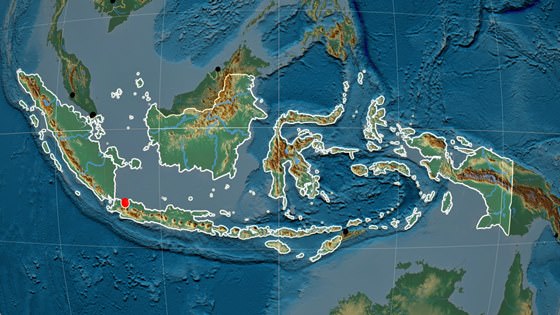 Reliefkarte von Indonesien