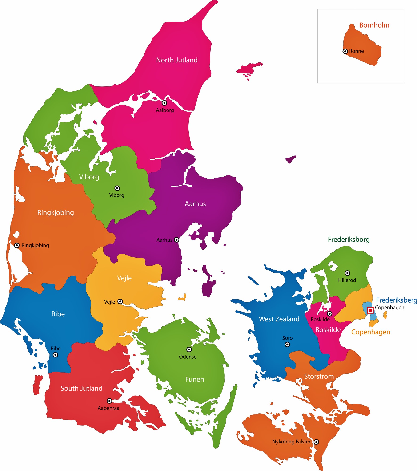 Denmark Map Provinces 0 