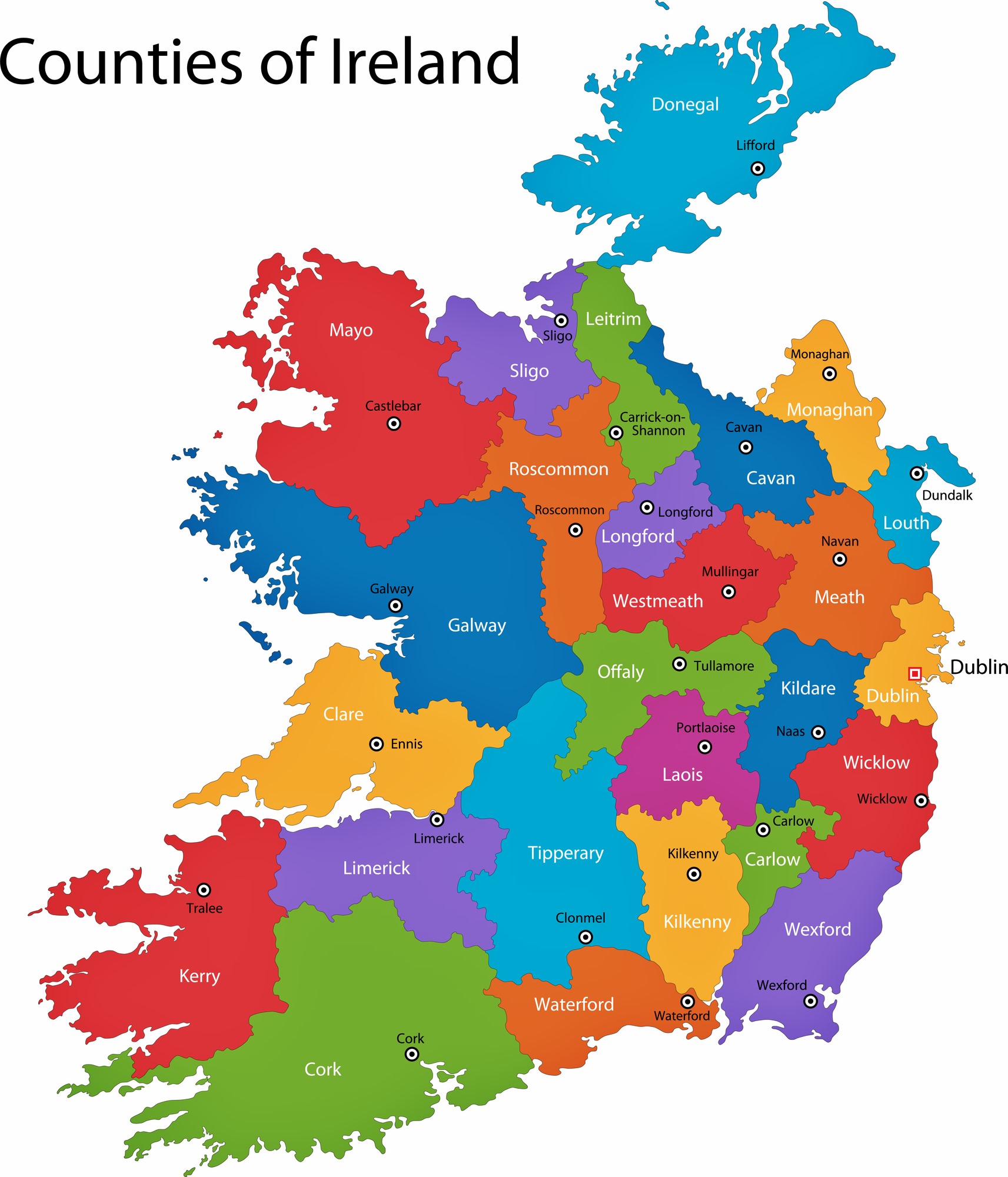 Ireland Map of Regions and Provinces - OrangeSmile.com