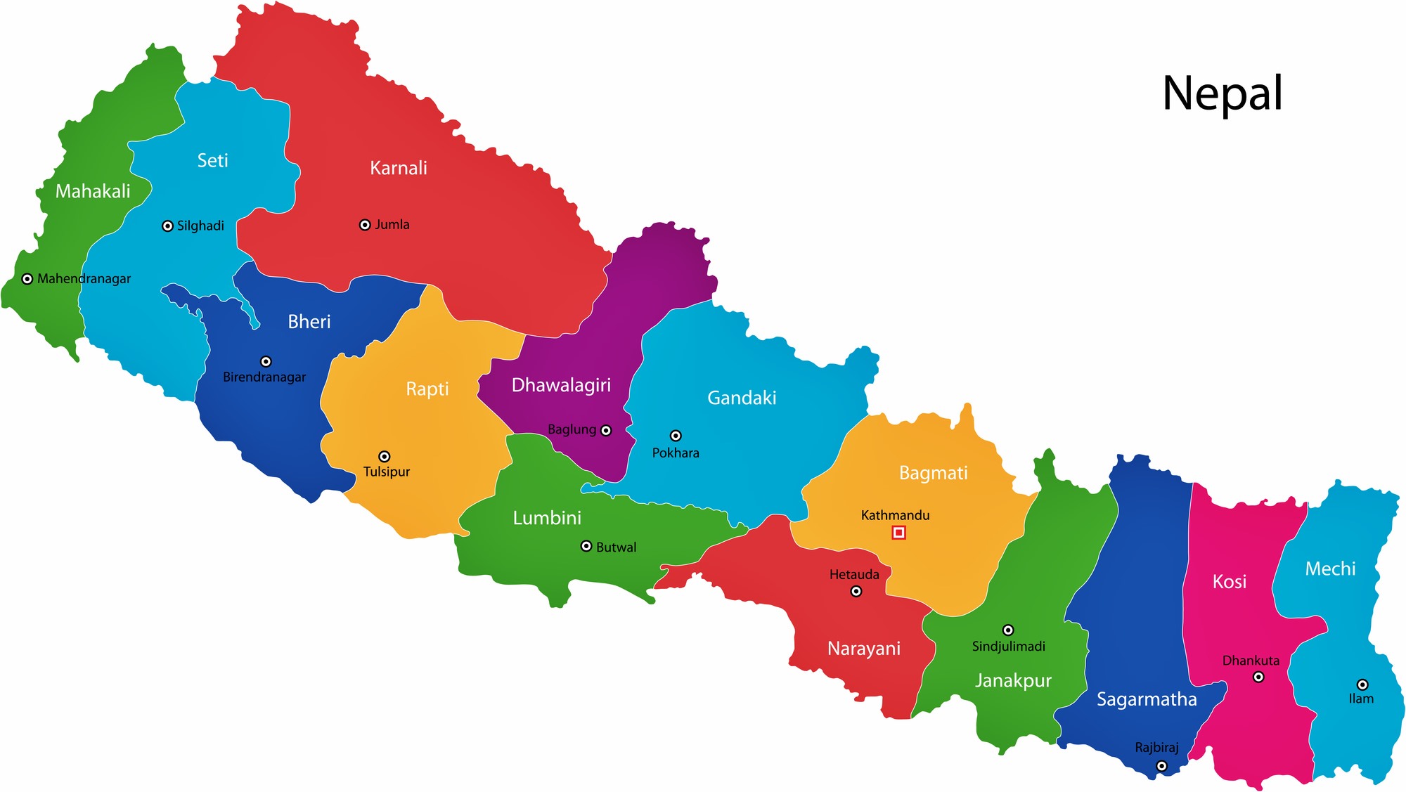 Nepal Map Political And Administrative Map Of Nepal With Districts