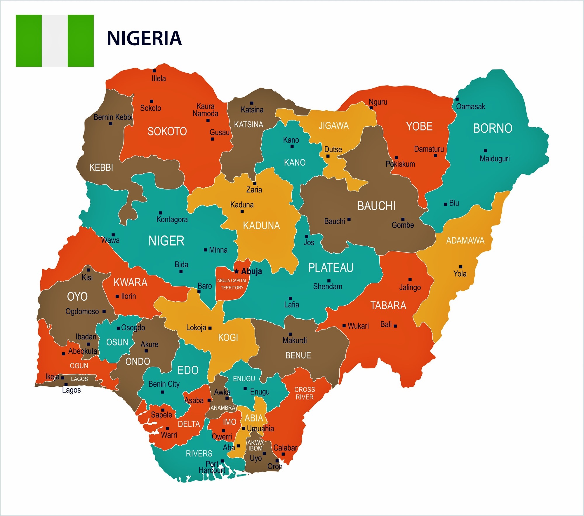 Nigeria Map Provinces 0 