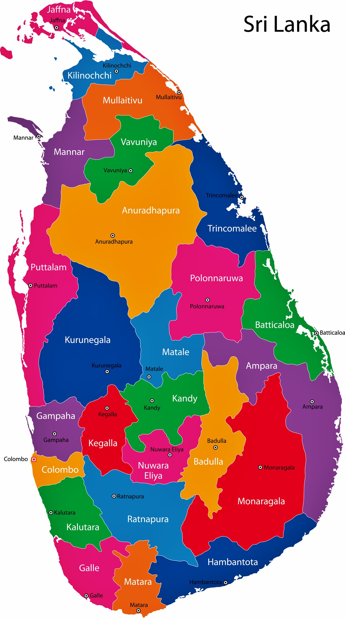 Provinces Of Sri Lanka Map