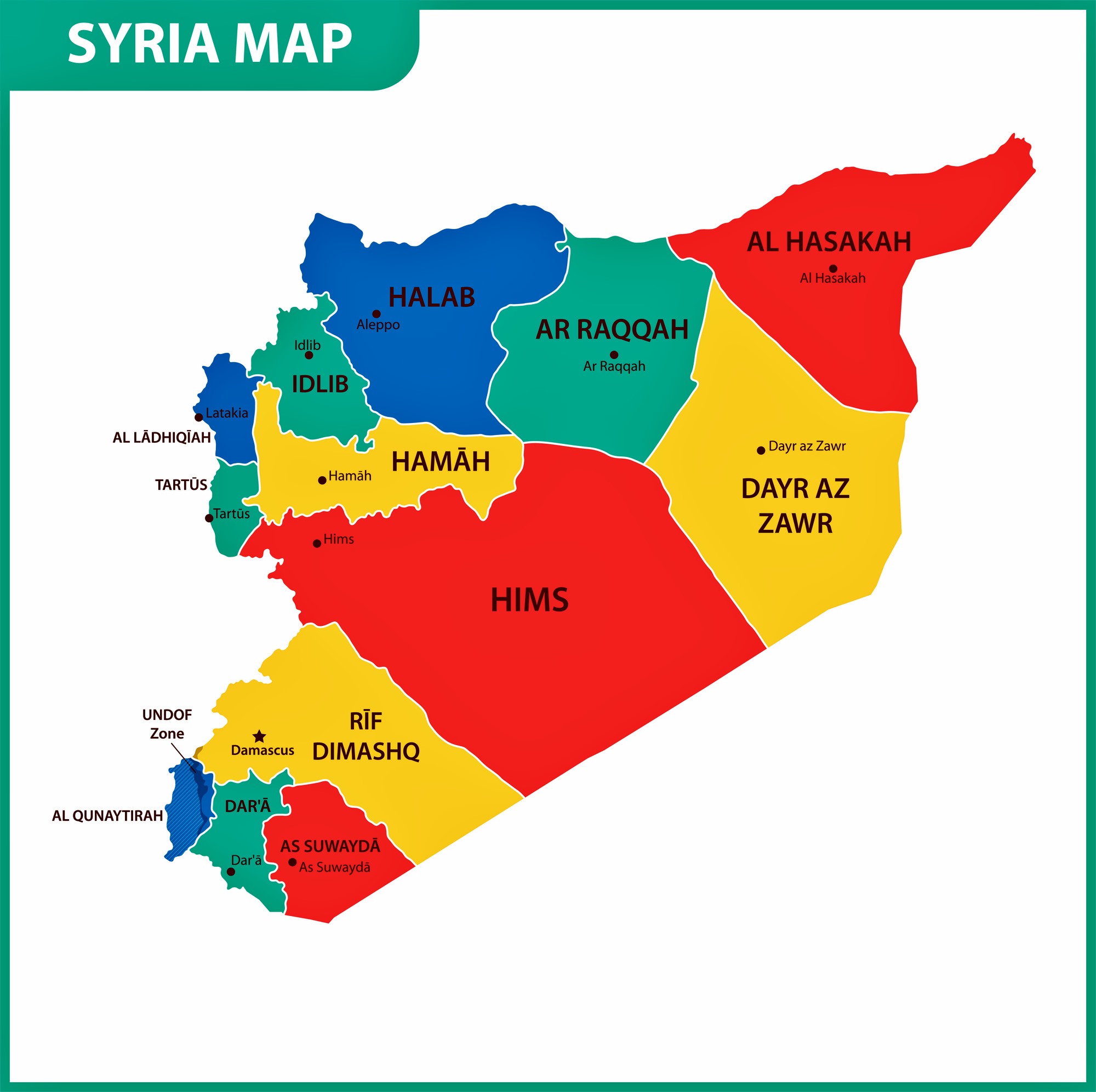 Syrien Karte der Regionen und Provinzen - OrangeSmile.com