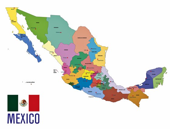 Meksika’da bölgelerin haritası
