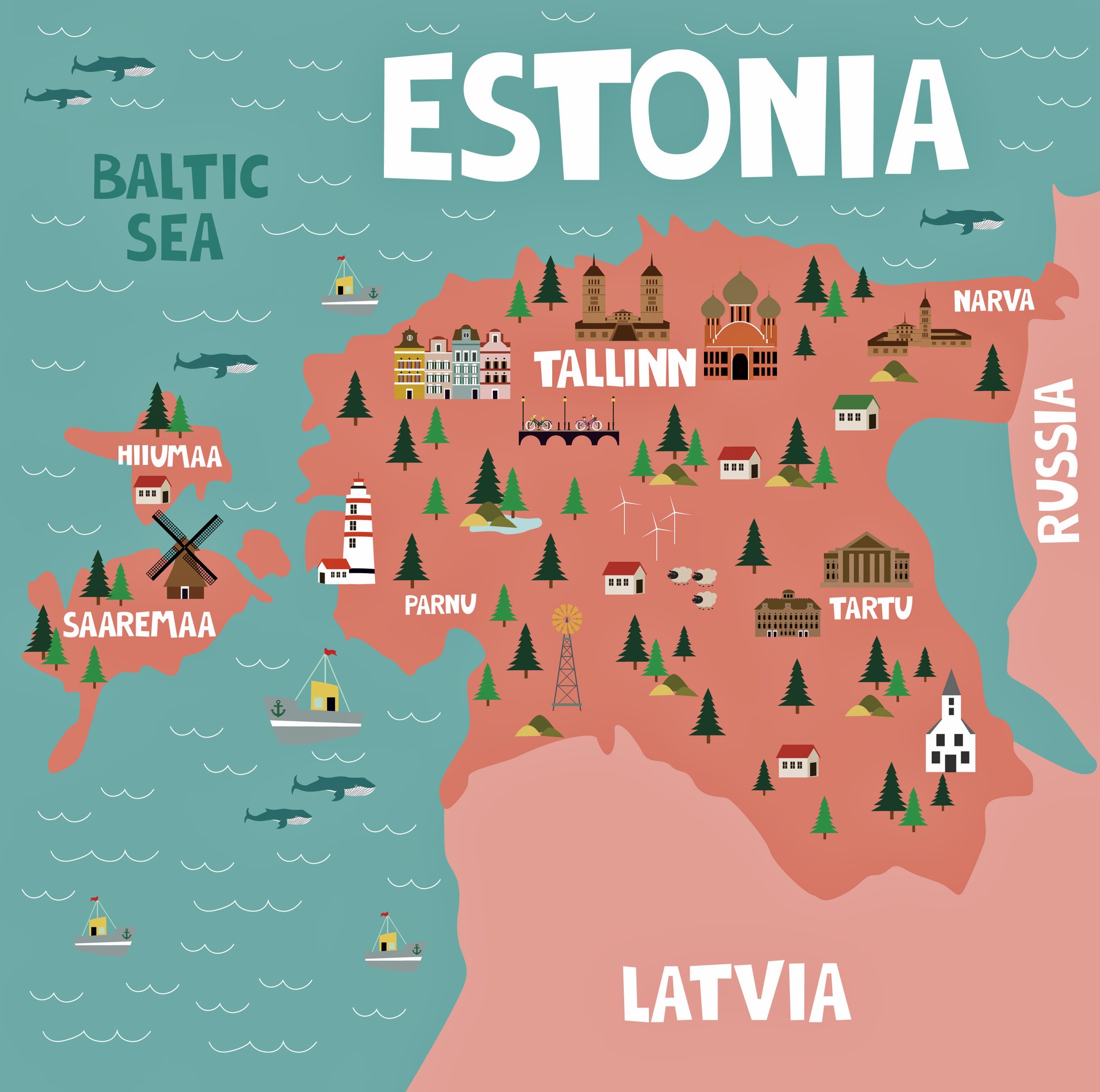 Карта где находится эстония