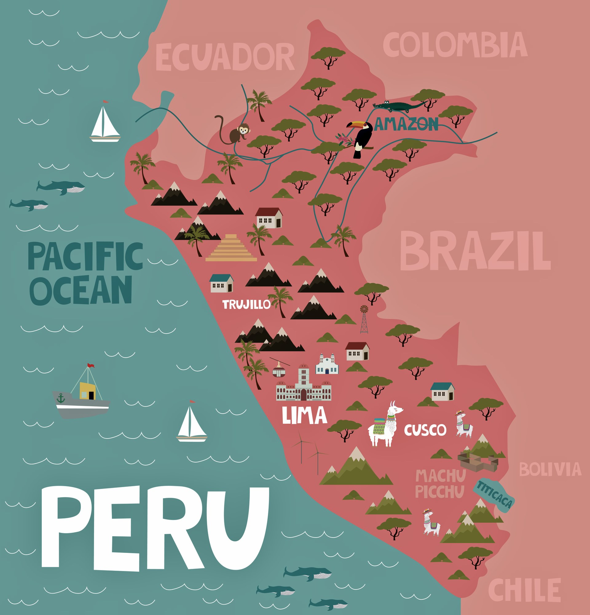 Cusco And Lima Peru Map