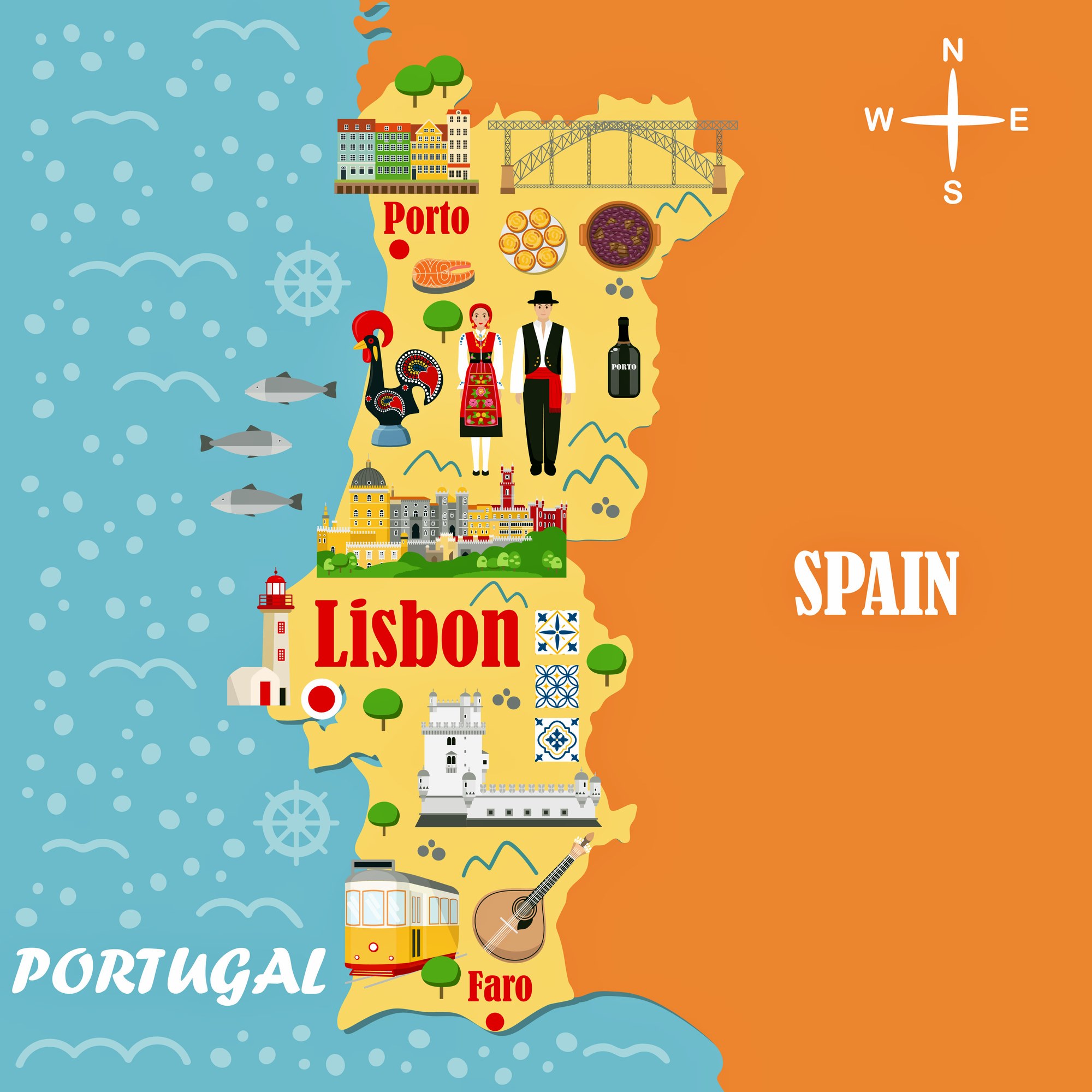 Portugal Map Sights 0 
