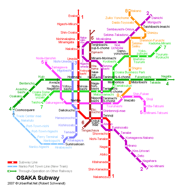 Osaka Map Metro 1 