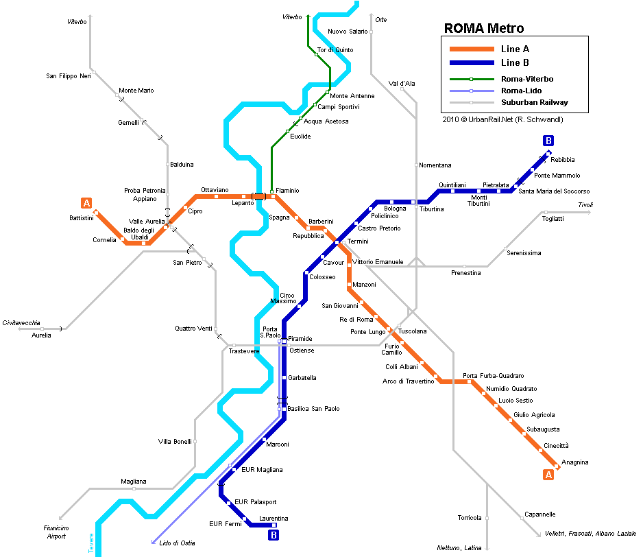 Rome Map Metro 1 