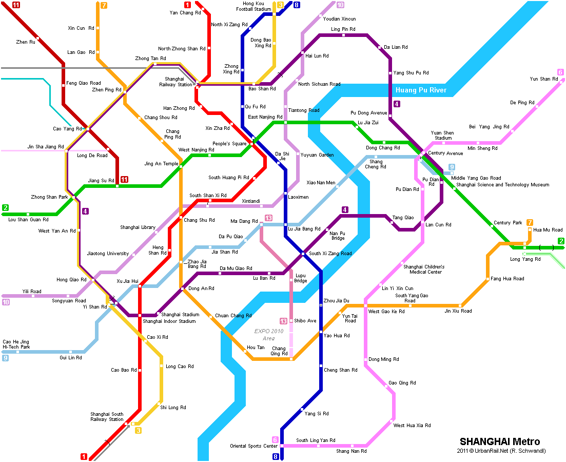 Shanghai Subway Map for Download Metro in Shanghai HighResolution