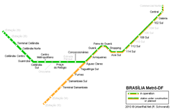 Mapa del metro en Brasilia