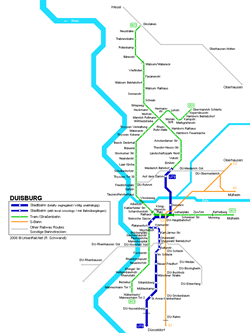 Map of metro in Duisburg