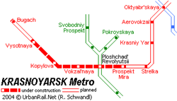 Map of metro in Krasnoyarsk
