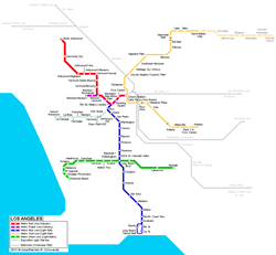 Map of metro in Los Angeles