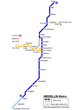 Medellin metro map