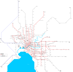 mapa del metro de Melbourne 