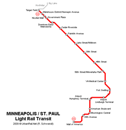Map of metro in Minneapolis