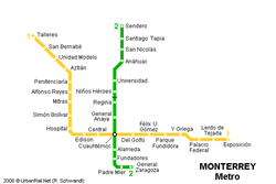 Map of metro in Monterrey