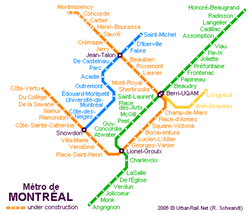 Map of metro in Montreal